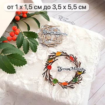 Нож "Листья леса. Веточки для венка", 3,5х5,5 см (ScrapMania)