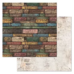 Бумага "Старый архив. Дощечки" (ScrapMania) Бумага "Старый архив. Дощечки" (ScrapMania)
