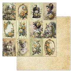 Набор бумаги 30,5х30,5 см "Затерянная среди роз", 12 листов (ScrapMania)