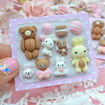 Набор миниатюр "Мишки и зайчики 1", 10 шт (Югарт)