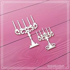 Чипборд "Торжество. Винтажные подсвечники", 4,3х6 см (СкрапМагия)