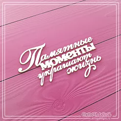 Чипборд "Памятные моменты украшают жизнь", 8х5 см (СкрапМагия)