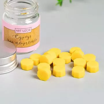 Сургуч в банке "Восьмигранник. Лимонный", 19 шт (АртУзор)