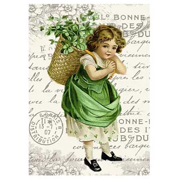 Тканевая карточка мини "Нежный возраст. Корзинка" (ScrapMania)