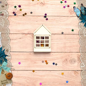 Чипборд "Имбирное Рождество. Шейкер. Дом с одним окном. Мини" (ScrapMania)