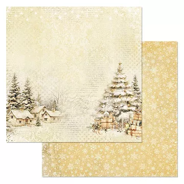 Бумага "Золотой Новый Год. Деревушка" (ScrapMania)