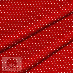 Отрез ткани 79х50 см "Горошек на красном" (Cotton)