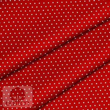 Отрез ткани 79х50 см "Горошек на красном" (Cotton)