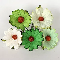 Букет крупных ромашек "Зеленый микс", 5 шт (Craft) Букет крупных ромашек "Зеленый микс", 5 шт (Craft)