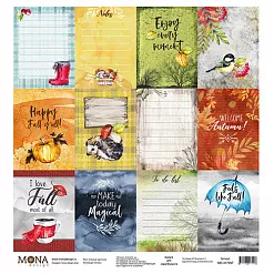 Набор бумаги 30х30 см "Осень", 12 листов (MonaDesign) Набор бумаги 30х30 см "Осень", 12 листов (MonaDesign)
