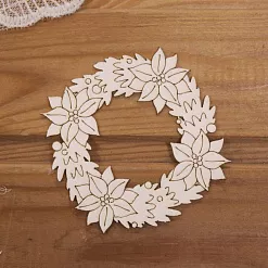 Чипборд "Венок с пуансетий", 8,4х8,4 см (Просто небо)