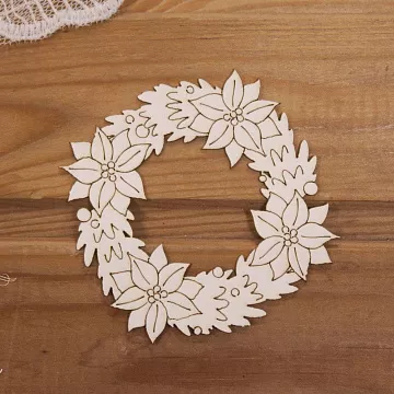 Чипборд "Венок с пуансетий", 8,4х8,4 см (Просто небо)