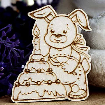 Украшение из чипборда "Зайка 272" (Fantasy)