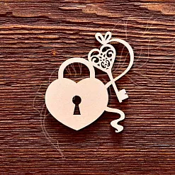 Украшение из чипборда "Замок с ключиком" (AL)