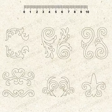 Набор украшений из чипборда "Завитки мини" (Chipboards)