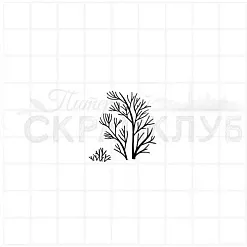Штамп "Зимние кусты", 1,8х2,5 см (Скрапклуб)