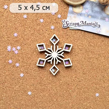 Шейкер "Фономикс. Новогодний. Снежинка 3 мини", 5х4,5 см (ScrapMania)