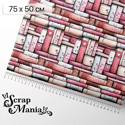 Отрез ткани 75х50 см "Маленькая королева. Библиотека" (ScrapMania)