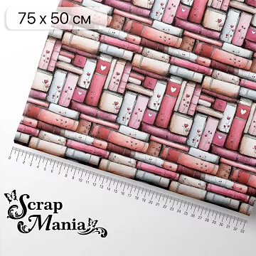 Отрез ткани 75х50 см "Маленькая королева. Библиотека" (ScrapMania)