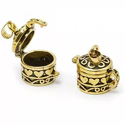 Кулон открывающийся "Коробочка. Сердца", цвет античное золото (Tesoro)
