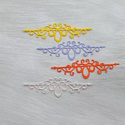 Набор вырубок "Новогодние вензеля", цвет желтый и сиреневый