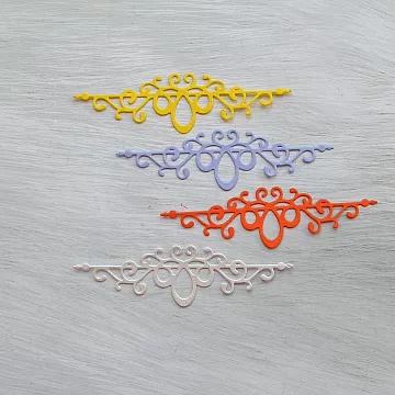 Набор вырубок "Новогодние вензеля", цвет желтый и сиреневый