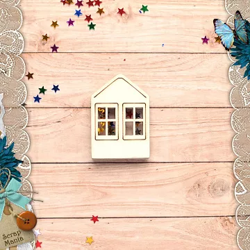 Чипборд "Имбирное Рождество. Шейкер. Дом с двумя окнами. Мини" (ScrapMania)