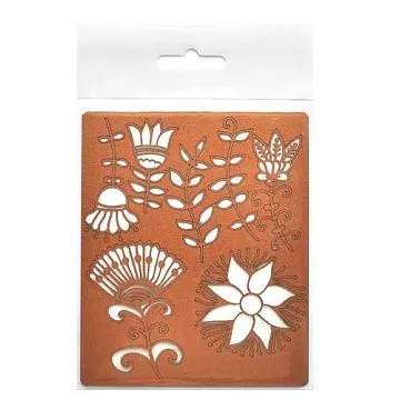 Набор бумажных высечек "Цветочные мотивы", цвет медный (Chipboards)