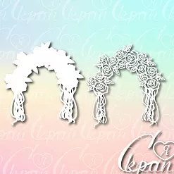 Чипборд "Арка с розами", 8,7х9,1 см (LeoMammy)