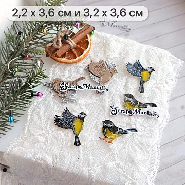 Нож "Сказка на Новый Год. Синички", 3,2х3,6 см (ScrapMania)