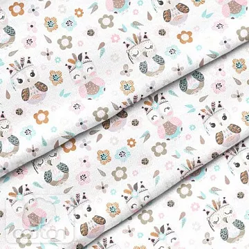 Отрез ткани 79х50 см "Совы" (Cotton)