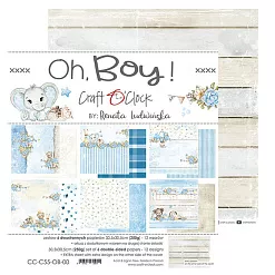 Набор бумаги 30х30 см "Oh, Boy!", 6 листов (CraftO'clock)