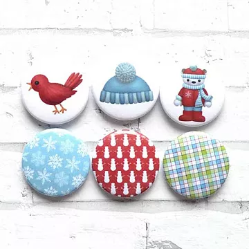 Набор фишек "Зимний красный" (Scrapmania)