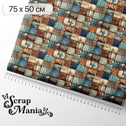 Отрез ткани 75х50 см "Старый архив. Мозаика" (ScrapMania)