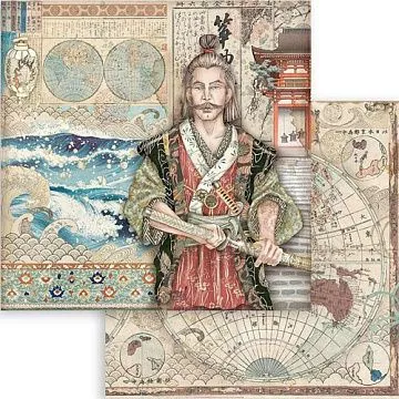 УЦЕНКА Бумага 30х30 см "Sir Vagabond in Japan. Samuri" (Stamperia)