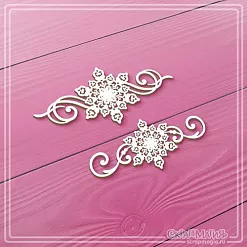 Чипборд "Ажурные снежинки с завитками", 7,6х3,4 см (СкрапМагия)