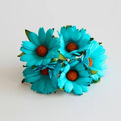 Букет крупных ромашек "Бирюзовый", 5 шт (Craft)