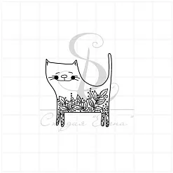 Штамп "Кот кустарниковый", 3,5х3,9 см (Студия "Елена")