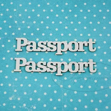 Чипборд "Паспорт 3. На английском", 6х1,5 см (Рукоделушка)