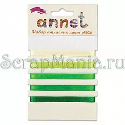 Набор атласных лент "Салатовый" (Mr.Painter)