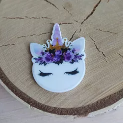 Акриловое украшение "Единорог сиреневый", 3х3,7 см, 1 шт Акриловое украшение "Единорог сиреневый", 3х3,7 см, 1 шт