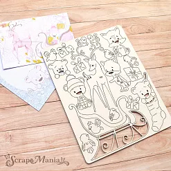 Чипборд "Новогодняя Ванилька. Зверята" (ScrapMania) Чипборд "Новогодняя Ванилька. Зверята" (ScrapMania)
