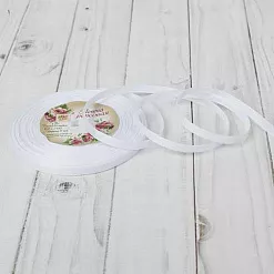 Лента репсовая "Белая" ширина 0,6 см, длина 22 м