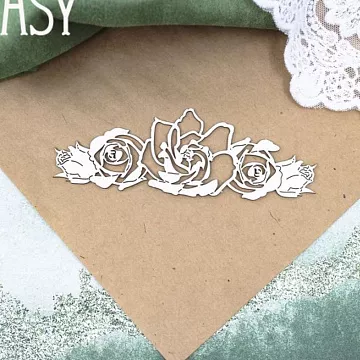 Чипборд "Кустовые розы 2497", 12х4 см (Fantasy)