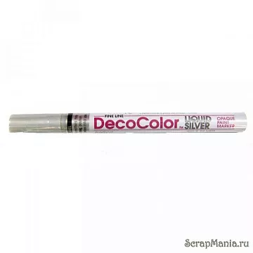 Маркер лаковый с круглым наконечником 1-2 мм серебро (Marvy Uchida)