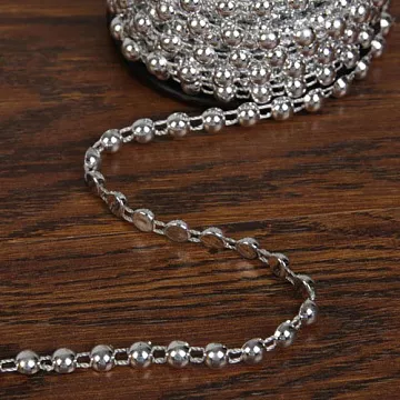 Нить "Полубусины серебряные", ширина 0,6 см, длина 1 м (АртУзор)