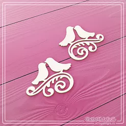 Чипборд "Пара птичек на завитке" (СкрапМагия)