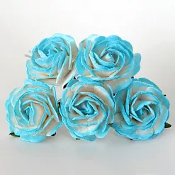 Букет огромных роз "Бирюзовый с белым", 4 см, 5 шт (Craft) Букет огромных роз "Бирюзовый с белым", 4 см, 5 шт (Craft)