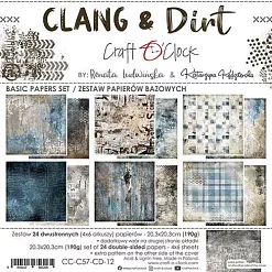 Набор бумаги 20х20 см "Clang & dirt. Basic", 24 листа (CraftO'Clock) Набор бумаги 20х20 см "Clang & dirt. Basic", 24 листа (CraftO'Clock)
