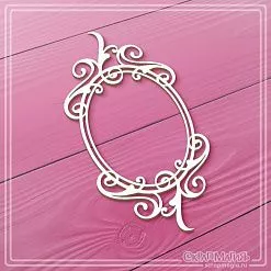 Чипборд "Овальная рамка с завитками 5", 5х9,7 см (СкрапМагия) Чипборд "Овальная рамка с завитками 5", 5х9,7 см (СкрапМагия)